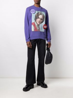 Sweatshirt mit print mit rundem ausschnitt Raf Simons lila