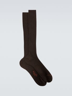 Кашемировые шелковые носки Loro Piana коричневые