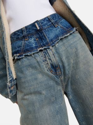 Laia lõikega kõrge vöökohaga teksapüksid Givenchy sinine