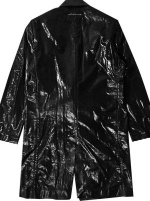 Кожаное пальто Mm6 Maison Margiela черное