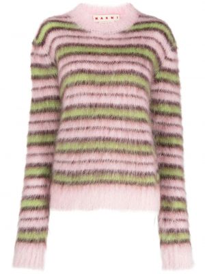 Пуловер с кръгло деколте Marni розово