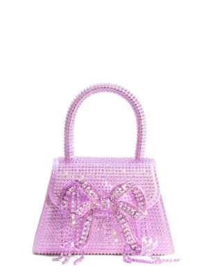 Svilena torbica s kristalima Self-portrait ružičasta