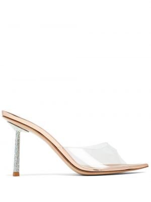 Mules à imprimé en cristal Le Silla beige