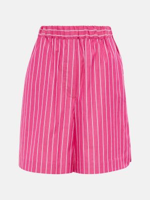 Pantalones cortos de algodón a rayas Max Mara rosa