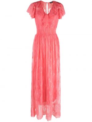 Макси рокля с волани с дантела Liu Jo розово