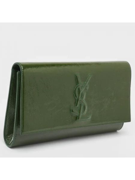 Bolso clutch de cuero retro Yves Saint Laurent Vintage verde