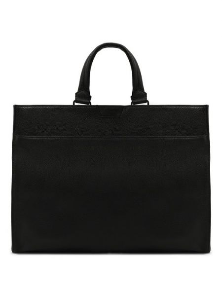 Кожаная сумка для ноутбука Lancel черная