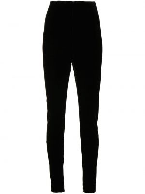 Bársony leggings Saint Laurent fekete