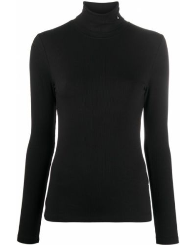Jersey ajustado de cuello vuelto de tela jersey Calvin Klein Jeans negro