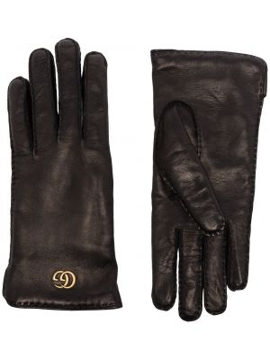Кожаные перчатки Gucci, черные