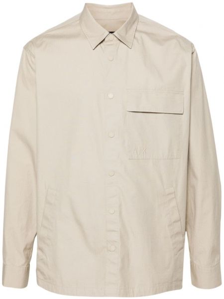 Μακρύ πουκάμισο με κέντημα Armani Exchange μπεζ