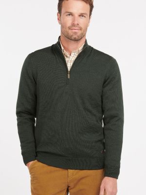 Шерстяной свитер Gamlin на короткой молнии Barbour зеленый