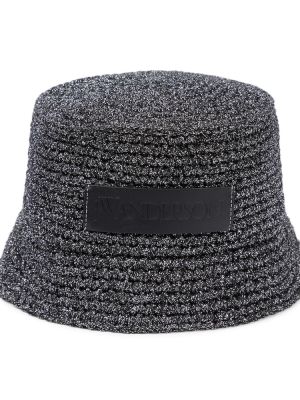 Pletený bavlněný klobouk Jw Anderson černý