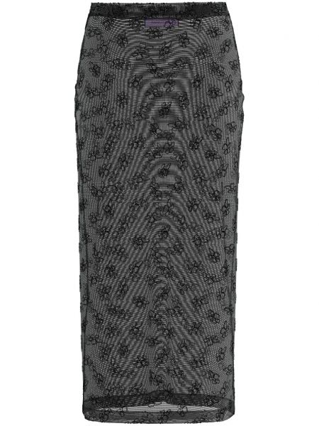 Průsvitné pouzdrová sukně Margherita Maccapani černé