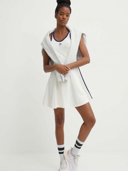 Mini šaty Adidas Originals béžové
