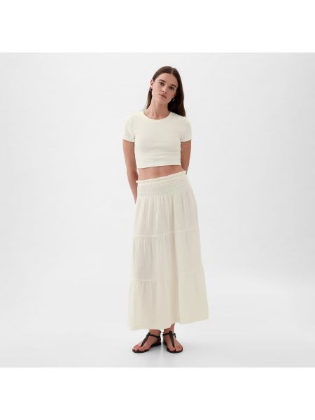 Mušelínové dlouhá sukně Gap bílé
