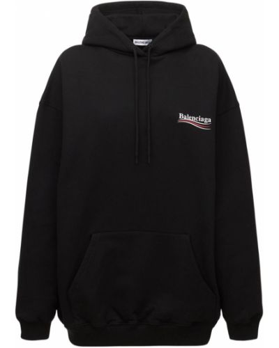 Fleece hoodie Balenciaga schwarz
