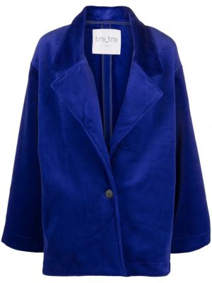 Aksamitny płaszcz Forte Forte niebieski