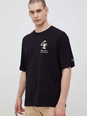 Champion pamut póló fekete, mintás