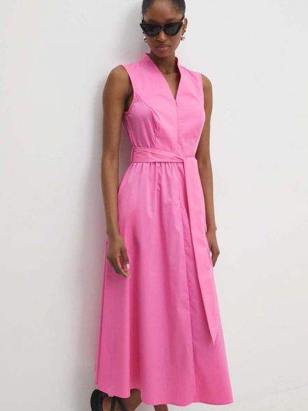 Midi haljina Answear Lab ružičasta