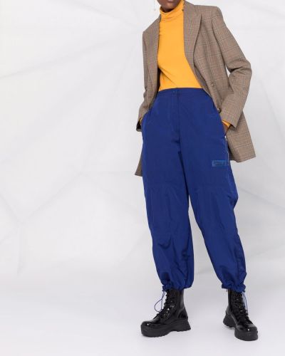 Pantalones de cintura alta con cordones Stella Mccartney azul