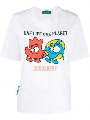 T-shirt con stampa Dsquared2 bianco
