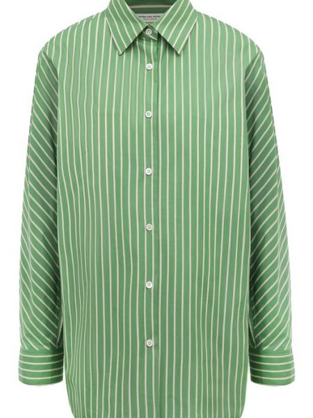 Хлопковая рубашка Dries Van Noten зеленая