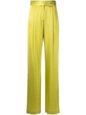 Hedvábné saténové kalhoty relaxed fit Michelle Mason zelené