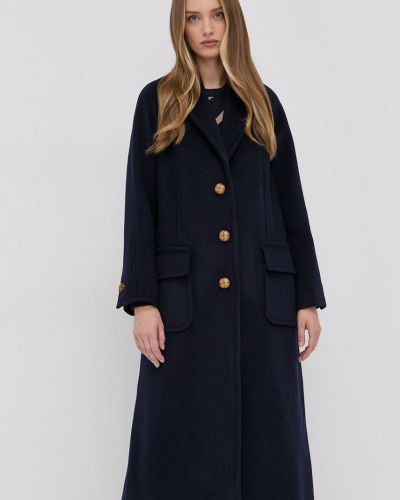 Kabát Tory Burch dámský, tmavomodrá barva, přechodný