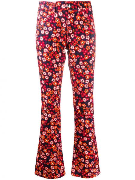 Pantalones rectos de flores Marni rojo