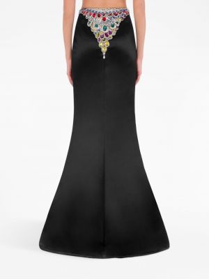 Křišťálové dlouhá sukně Moschino černé