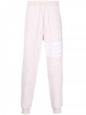 Pantaloni a righe Thom Browne rosa