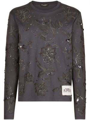 Pamučna majica Dolce & Gabbana siva