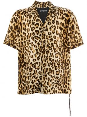 Риза с принт с леопардов принт Mastermind World кафяво