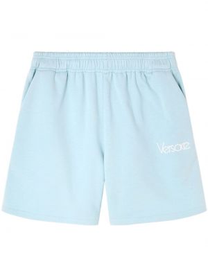 Shorts de sport en coton à imprimé Versace