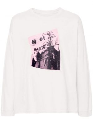 Βαμβακερή μπλούζα με σχέδιο Maison Margiela λευκό
