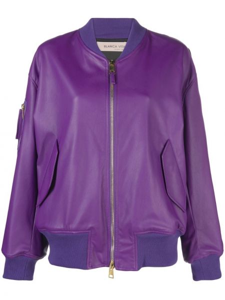 Usnjena bomber jakna Blanca Vita vijolična