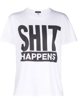 T-shirt avec imprimé slogan à imprimé R13 blanc