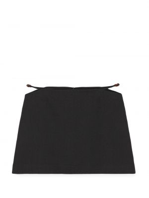 Bavlněné mini sukně Ganni černé