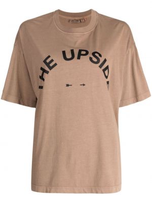 Bombažna majica s potiskom The Upside