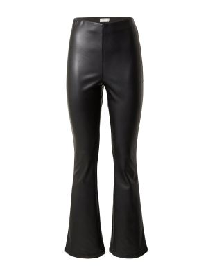 Jednofarebné nohavice s vysokým pásom s opaskom Rut & Circle - čierna