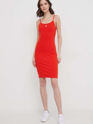Sukienka mini dopasowana Calvin Klein Jeans czerwona