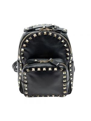 Plecak skórzany Valentino Vintage czarny