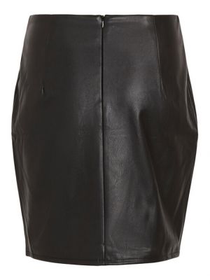 Кожаная юбка из искусственной кожи Vila черная