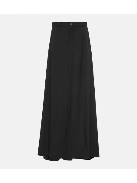 Falda larga de lana oversized Balenciaga negro