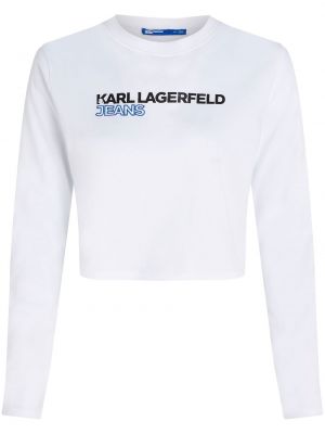 Långärmad t-shirt Karl Lagerfeld Jeans vit