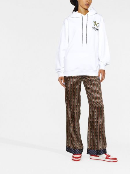 Siuvinėtas džemperis su gobtuvu su tigro raštu Kenzo balta