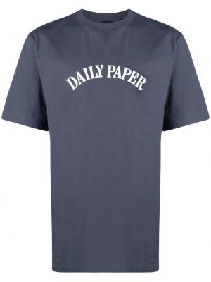Тениска с принт Daily Paper виолетово