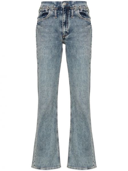 Krajkové šněrovací straight fit džíny Maje