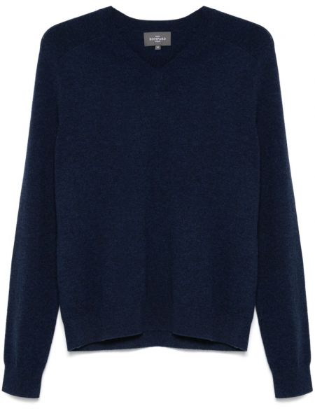 V-hals lang sweater Eric Bompard blå